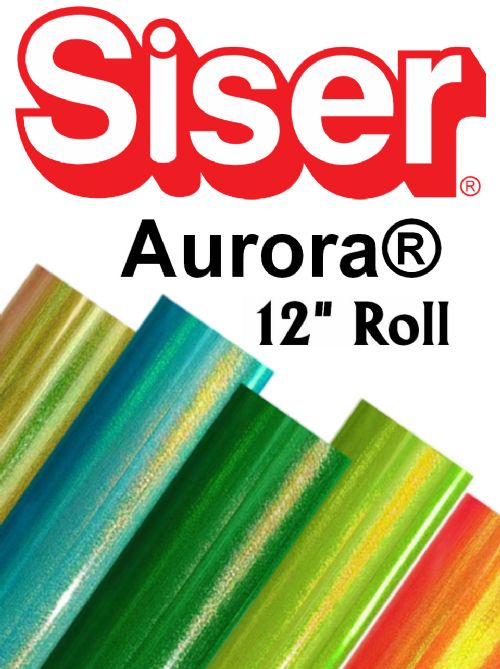 Siser Aurora Heat Transfer Vinyl 12" Rolls 4 Sizes - 10 colors