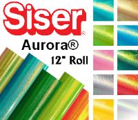 Siser Aurora Heat Transfer Vinyl 12" Rolls 4 Sizes - 10 colors