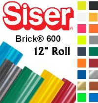 Siser Brick 600 Heat Transfer Vinyl 12" Rolls 2 Sizes - 16 colors