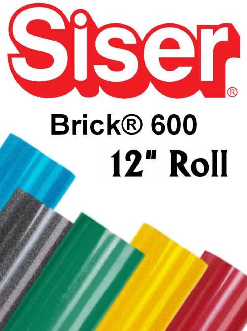 Siser Brick 600 Heat Transfer Vinyl 12" Rolls 2 Sizes - 16 colors