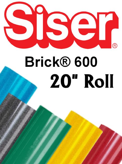 Siser Brick 600 Heat Transfer Vinyl 20" Rolls 2 Sizes - 16 colors