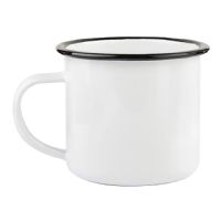 LumaSteel Sublimation Enamel Camp Mug - 12oz - White with Black Rim