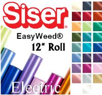 Siser EasyWeed Electric Heat Transfer Vinyl 12" Rolls 4 Sizes - 25 colors