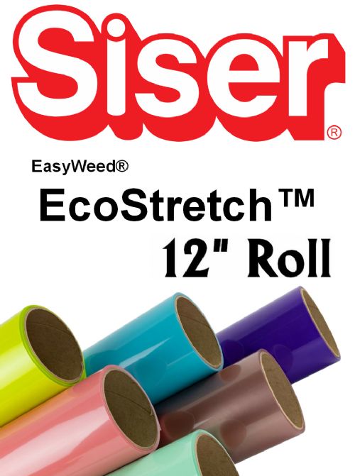 Siser EasyWeed EcoStretch Heat Transfer Vinyl 12" Rolls 4 Sizes - 38 colors