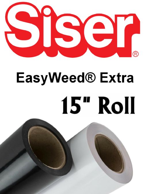 Siser EasyWeed Extra Heat Transfer Vinyl 15" Rolls 4 Sizes - 2 colors