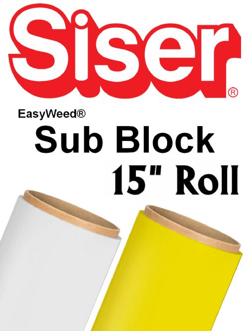 Siser EasyWeed Sub Block Transfer Vinyl 15" Rolls 4 Sizes - 2 colors