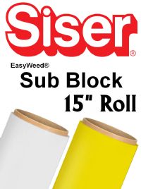 Siser EasyWeed Sub Block Transfer Vinyl 15" Rolls 4 Sizes - 2 colors