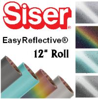 Siser EasyReflective Heat Transfer Vinyl 12" Rolls 4 Sizes - 4 colors