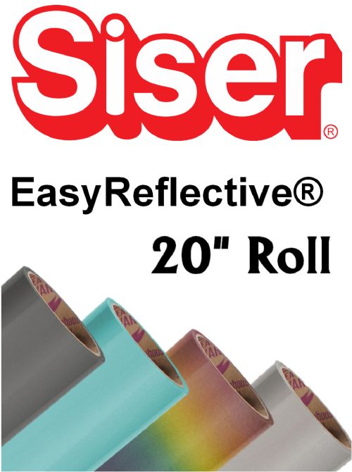 Siser EasyReflective Heat Transfer Vinyl 20" Rolls 4 Sizes - 4 colors