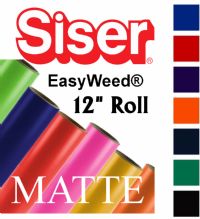 Siser EasyWeed Heat Transfer Vinyl 12" Rolls 4 Sizes - 7 Matte colors