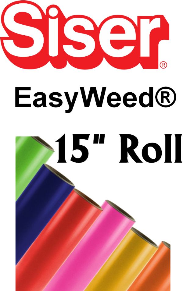 Siser EasyWeed Heat Transfer Vinyl 15" Rolls 4 Sizes - 56 colors