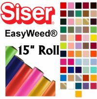 Siser EasyWeed Heat Transfer Vinyl 15" Rolls 4 Sizes - 56 colors