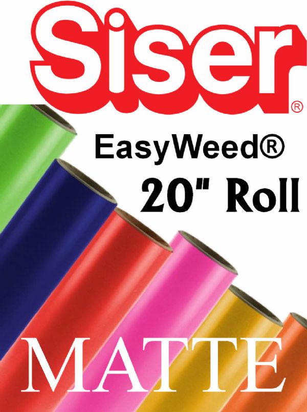 Siser EasyWeed Heat Transfer Vinyl 20" Rolls 4 Sizes - 7 Matte colors