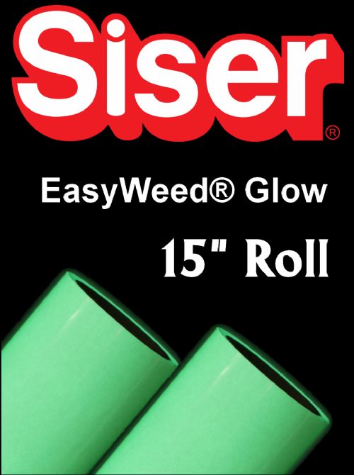 Siser EasyWeed Glow-in-the-Dark Heat Transfer Vinyl 15" Rolls 4 Sizes