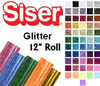 Siser Glitter Heat Transfer Vinyl 12" Rolls 4 Sizes - 56 colors