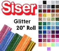 Siser Glitter Heat Transfer Vinyl 20" Rolls 4 Sizes - 56 colors