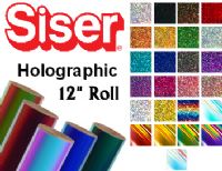 Siser Holographic Heat Transfer Vinyl 12" Rolls 4 Sizes - 25 colors