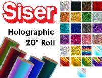 Siser Holographic Heat Transfer Vinyl 20" Rolls 4 Sizes - 25 colors