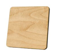 IronClad Sublimation Blank Maple Veneer Wood Coaster - 3 1/2" x 3 1/2" - Square