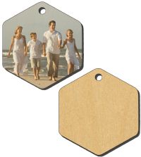 IronClad Sublimation Blank Maple Veneer Ornament - 2 5/8" x 3" Hexagon