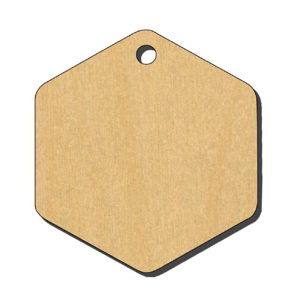 IronClad Sublimation Blank Maple Veneer Ornament - 2 5/8" x 3" Hexagon