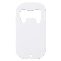 DyeTrans White Stainless Steel Bottle Opener - Card Style