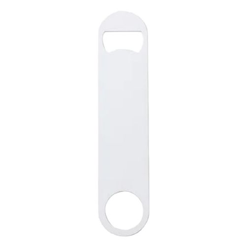 DyeTrans White Stainless Steel Bottle Opener - Pub Style 6.97" x 1.54" x 0.07"