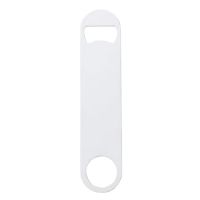 DyeTrans White Stainless Steel Bottle Opener - Pub Style 6.97" x 1.54" x 0.07"