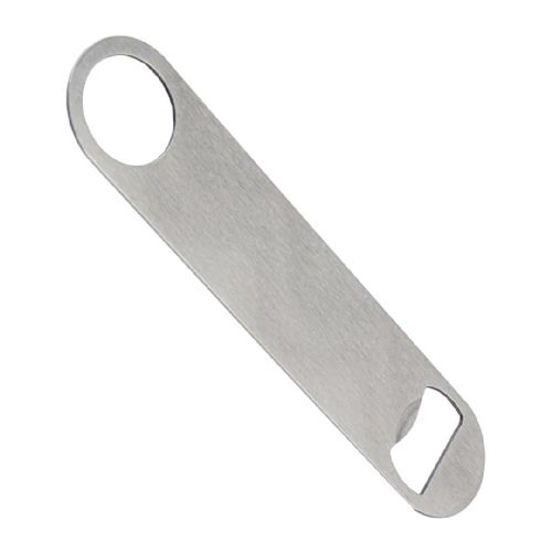 DyeTrans Clear Gloss Stainless Steel Bottle Opener - Pub Style 6.97" x 1.54" x 0.07"