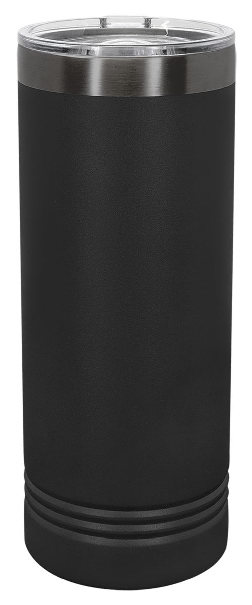 Laser Engravable Black/Ghost Black 22oz Polar Camel ION-Plated Skinny Vacuum Insulated Tumbler