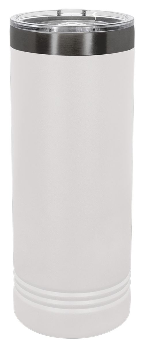 Laser Engravable White/Ghost Black 22oz Polar Camel ION-Plated Skinny Vacuum Insulated Tumbler