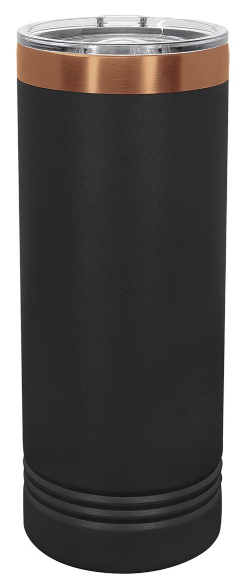 Laser Engravable Black/Rose Gold 22oz Polar Camel ION-Plated Skinny Vacuum Insulated Tumbler