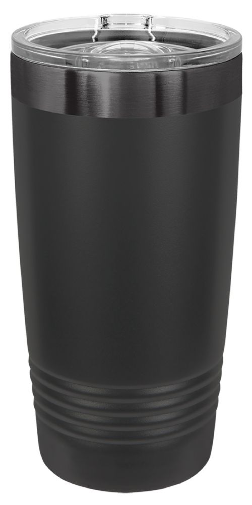 Laser Engravable Black/Ghost Black 20oz Polar Camel ION-Plated Vacuum Insulated Tumbler with Slider Lid