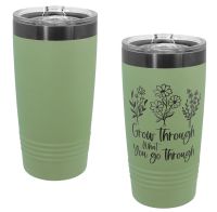 Laser Engravable Summer Sage/Ghost Black 20oz Polar Camel ION-Plated Vacuum Insulated Tumbler with Slider Lid