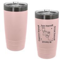 Laser Engravable Blush/Ghost Black 20oz Polar Camel ION-Plated Vacuum Insulated Tumbler with Slider Lid