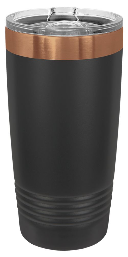 Laser Engravable Black/Rose Gold 20oz Polar Camel ION-Plated Vacuum Insulated Tumbler with Slider Lid