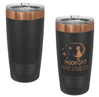 Laser Engravable Black/Rose Gold 20oz Polar Camel ION-Plated Vacuum Insulated Tumbler with Slider Lid