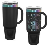 Laser Engravable Black/Prism 40oz Polar Camel ION-Plated Vacuum Insulated Travel Mug with Straw