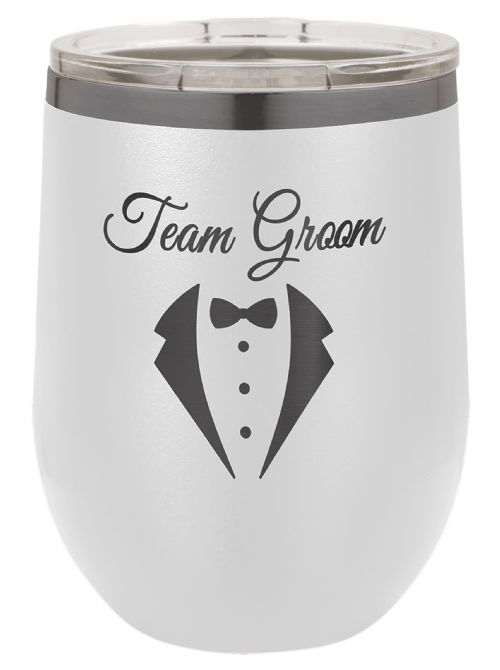 Laser Engravable White/Ghost Black 12oz Polar Camel ION-Plated Vacuum Insulated Wine Tumbler #2