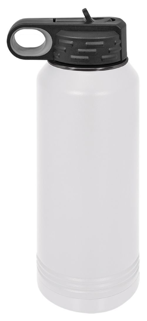 Laser Engravable White/Ghost Black 32oz Polar Camel ION-Plated Vacuum Insulated Water Bottle