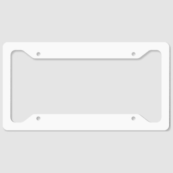 Mako Sublimation Blank License Plate Frame - 6 1/2" x 12 1/4" Gloss White