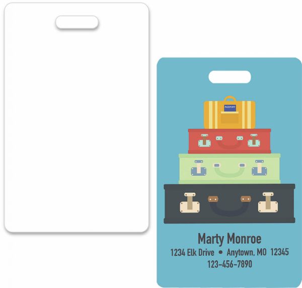 Mako Sublimation Blank Aluminum Luggage Tag - 2 1/8" x 3 3/8" Gloss White #3