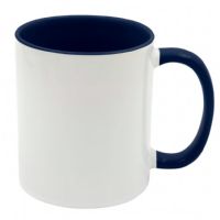 IronClad™ 11oz Ceramic Sublimation Mug - Dark Blue Inner and Handle