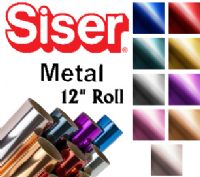 Siser Metal Heat Transfer Vinyl 12" Rolls 4 Sizes - 9 colors