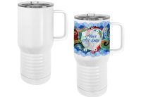 White 20oz Polar Camel Vacuum Insulated Sublimatable Travel Mug with Slider Lid