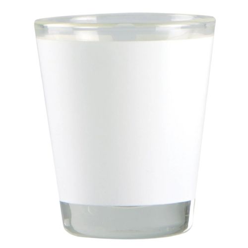 1.5 oz Sublimation Blank Shot Glass - Clear with White Panel