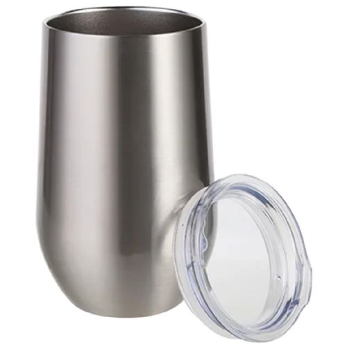 LumaSteel Sublimation Blank Stainless Steel Wine Tumbler - Silver - 17oz #2