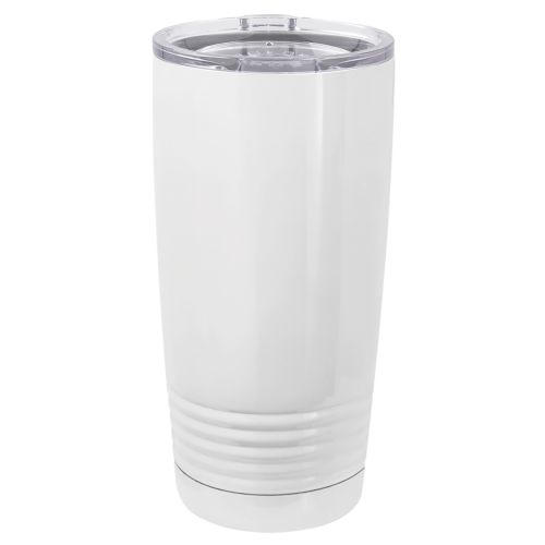 White 20oz Polar Camel Vacuum Insulated Sublimatable Tumbler with Clear Lid