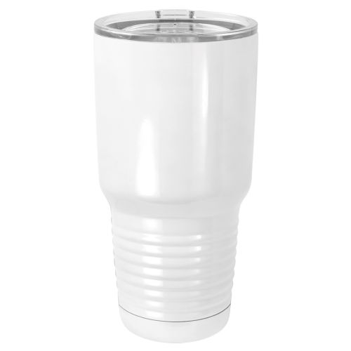 White 30oz Polar Camel Vacuum Insulated Sublimatable Tumbler with Clear Lid