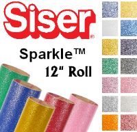 Siser Sparkle Heat Transfer Vinyl 12" Rolls 4 Sizes - 14 colors